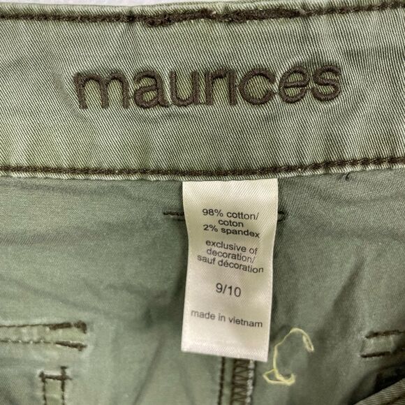 Maurices Green Stretch Shorts Size 9/10 EUC - Picture 3 of 3